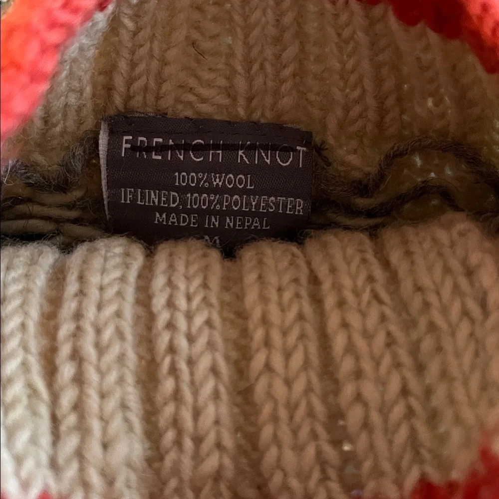 French Knot Free People New Medium Knit Patterned Dog Sweater